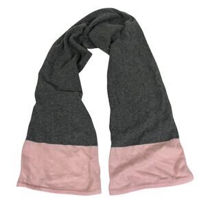 Samuel Parker Clothier Cashmere Scarf Pink Gray Made in Scotland 50x9”